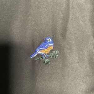 The Paragon Women's Embroidered Bluebird Full Zip Windbreaker Shell Jacket L